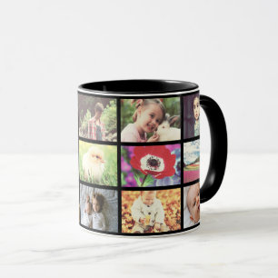 Kundenspezifisches schwarzes Fotogitter Tasse
