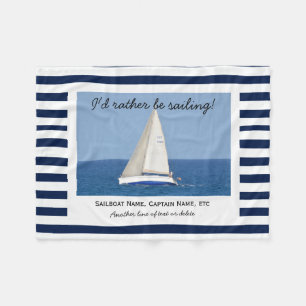 Kundenspezifisches Segeln-Segelboot-Foto-blaue u. Fleecedecke