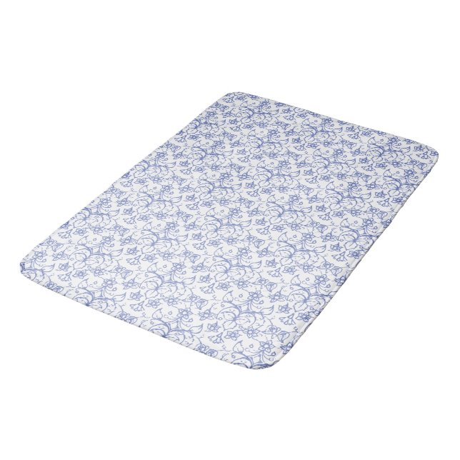 Kundenspezifisches Singrün-Blau auf weißem Badematte (Schrägansicht)