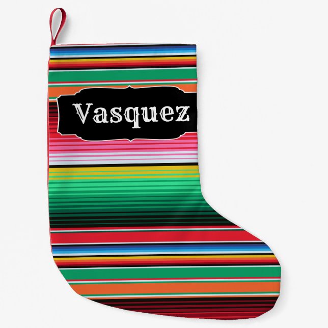 Kundenspezifisches Spanisch Serape mexikanisches Kleiner Weihnachtsstrumpf (Vorderseite)