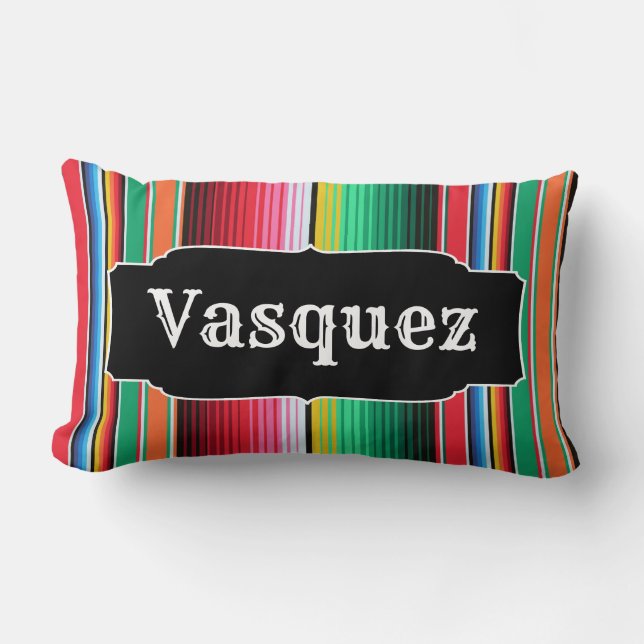 Kundenspezifisches Spanisch Serape mexikanisches Lendenkissen (Vorderseite)