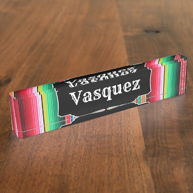 Kundenspezifisches Spanisch Serape mexikanisches Namensplakette (Seite)