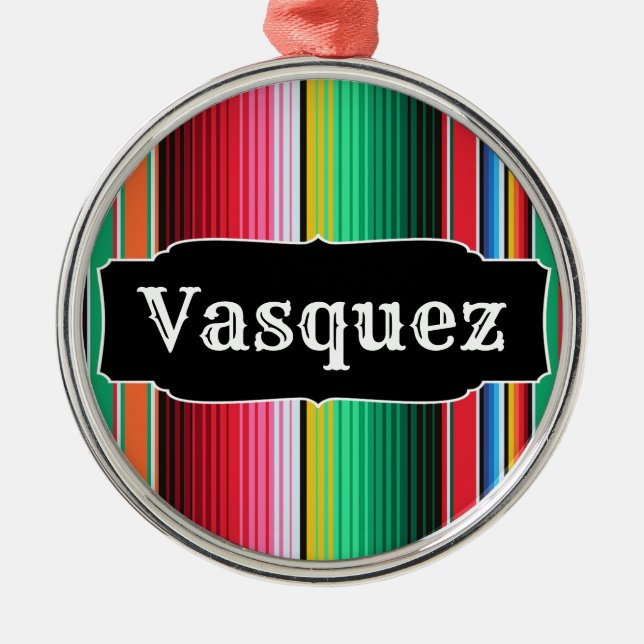 Kundenspezifisches Spanisch Serape mexikanisches Ornament Aus Metall (Vorne)