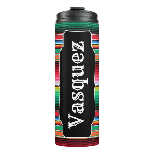 Kundenspezifisches Spanisch Serape mexikanisches Thermosbecher (Vorderseite)