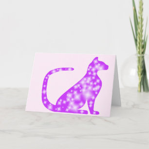 Kundenspezifisches Starry lila CrystalKatz Karte