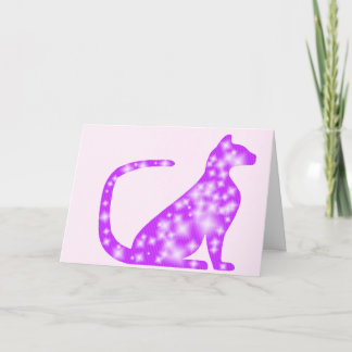 Kundenspezifisches Starry lila CrystalKatz Karte