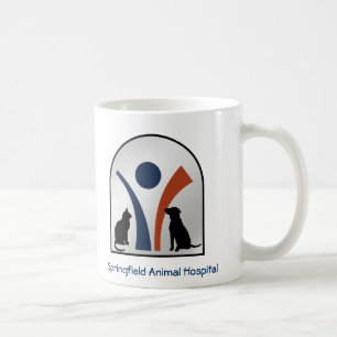 Kundenspezifisches Veterinärtierlogo mit Katze un Kaffeetasse
