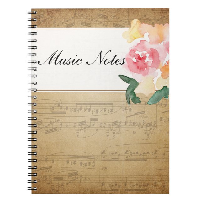 Kundenspezifisches Vintages Blatt-Musik-Notizbuch Notizblock (Vorderseite)