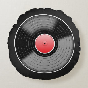 Kundenspezifisches "Vinyljunkie-" rundes Rundes Kissen