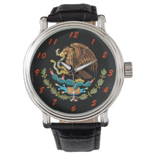 Kundenspezifisches Wappen Mexikos Armbanduhr