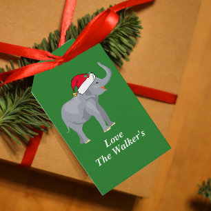 Kundenspezifisches Weihnachtselefant-Grün Geschenkanhänger