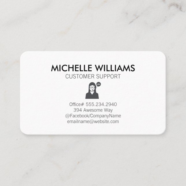 Kundensupport Visitenkarte (Vorderseite)