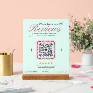 Kundenübersicht Custom - Green Feminine QR Code Acrylschild