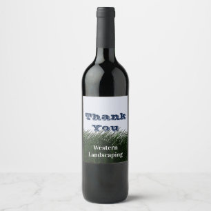 Kundenwertschätzung Grüner Rasen Danke Weinetikett