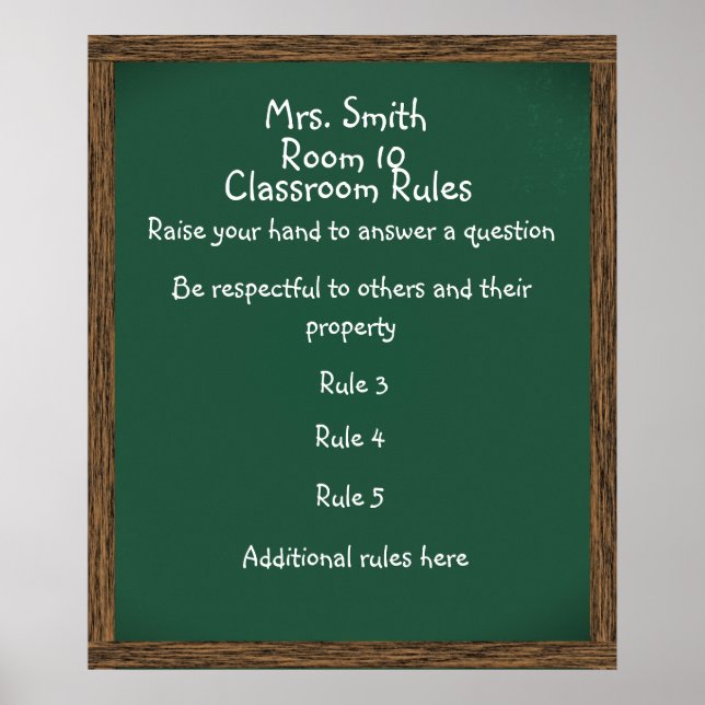 KUNDENZÄHLBARES Chalkboard-Poster im Klassenzimmer Poster (Vorne)
