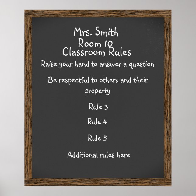 KUNDENZÄHLBARES Chalkboard-Poster im Klassenzimmer Poster (Vorne)