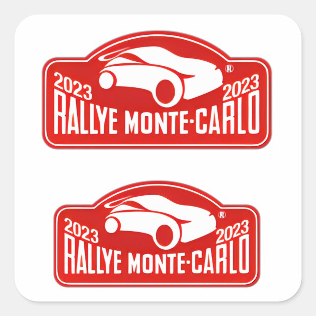 Kundgebung Monte-Carlo Rallye Monte Carlo Quadratischer Aufkleber (Vorderseite)