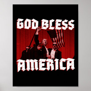 Kundgebung schießt Gott segne Amerika 2024 Poster