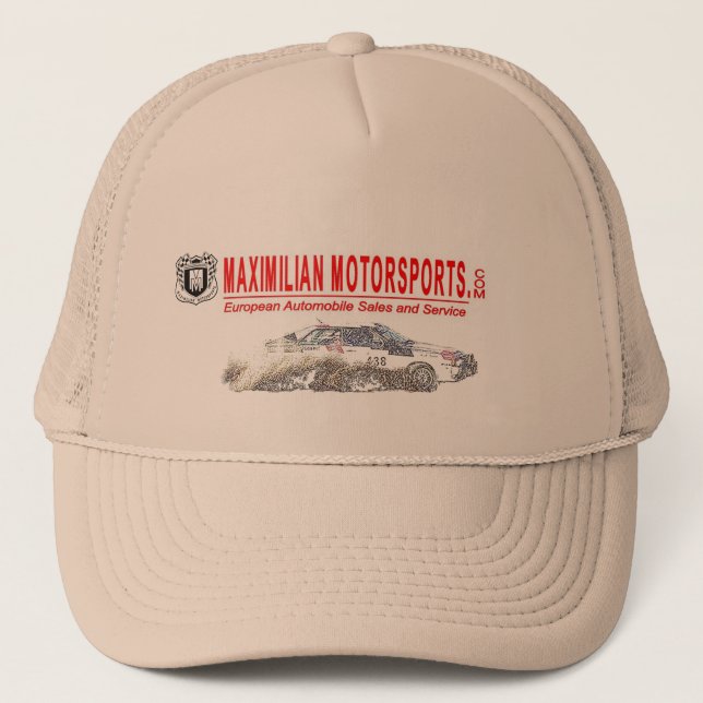 Kundgebungs-Autohut Maximilian Motorsports.com Truckerkappe (Vorderseite)