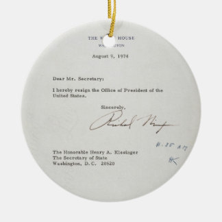 Kündigungsbrief Präsidenten-Richard M. Nixon Keramik Ornament