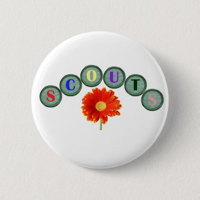 Kundschaftender Blumenknopf Button (Vorderseite)
