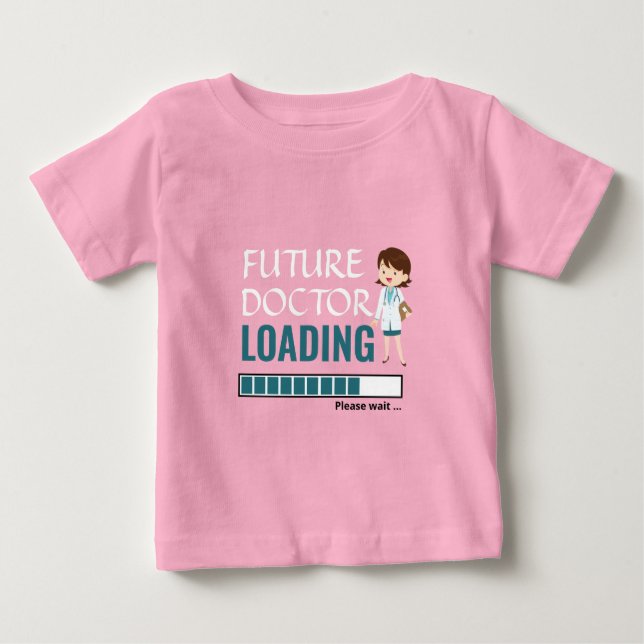 Künftige Ärzte, die rosa aufladen, machen Niedlich Baby T-shirt (Vorderseite)