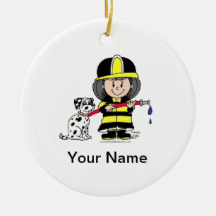 Künftige Feuerwehr - Frauen Keramikornament