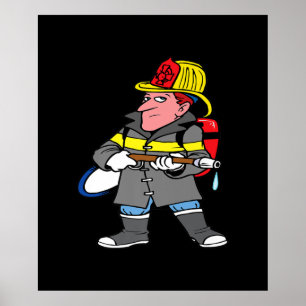 Künftige Feuerwehrschläuche Jacket & Helm Rescue Poster
