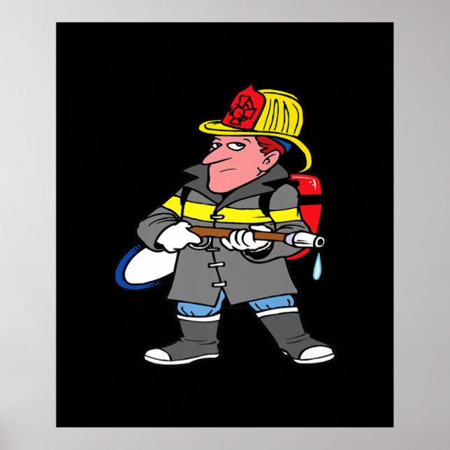 Künftige Feuerwehrschläuche Jacket & Helm Rescue Poster (Vorne)
