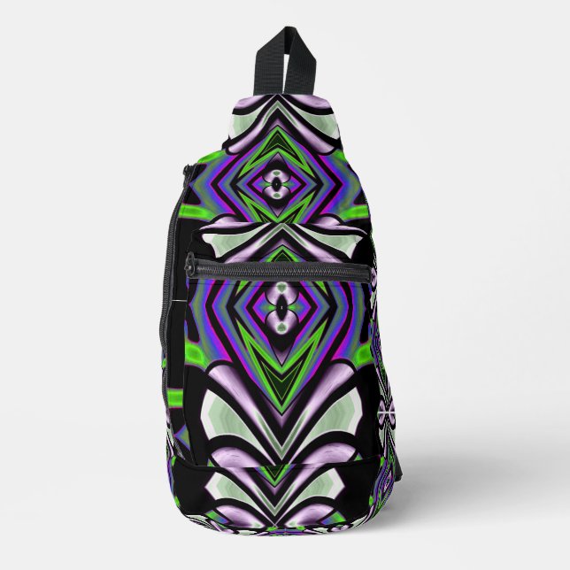 Künftige Formen Leuchttotem Neon Graffiti 25 Crossbody Bag (Vorderseite)