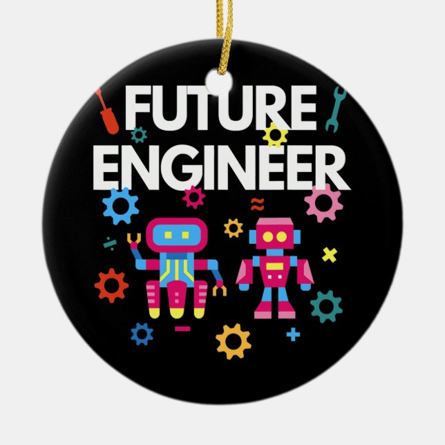 Künftige Ingenieur Kostüme Niedliche Robotik Keramik Ornament (Vorne)