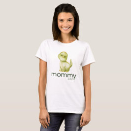 Künftige Mama als Watercolor Green Dinosaurier T-Shirt