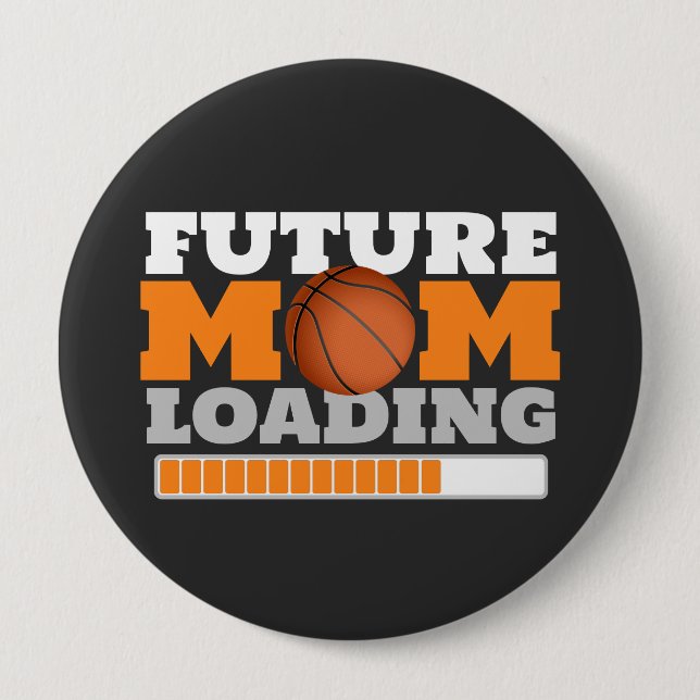 Künftige Mama Basketball-Babydusche Button (Vorderseite)