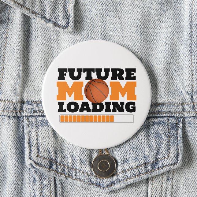 Künftige Mama Basketball-Babydusche Button (Future mom loading button)