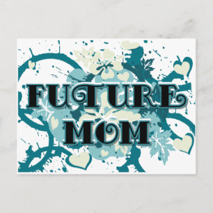 Künftige Mama - Herz und Blume Postkarte