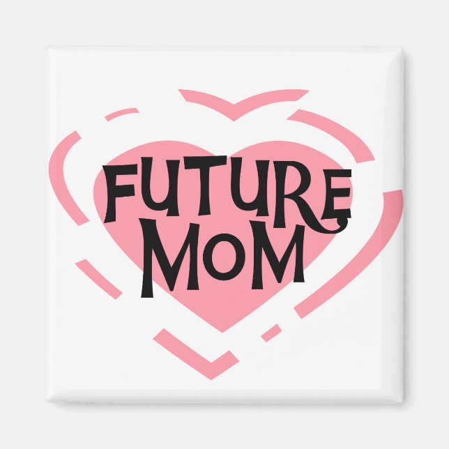 Künftige Mama Rosa Herzklappen und Geschenke Magnet (Vorne)
