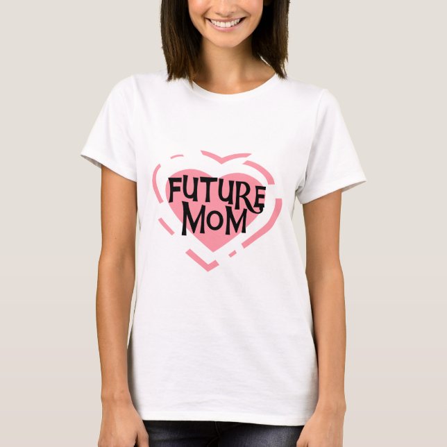Künftige Mama Rosa Herzklappen und Geschenke T-Shirt (Vorderseite)