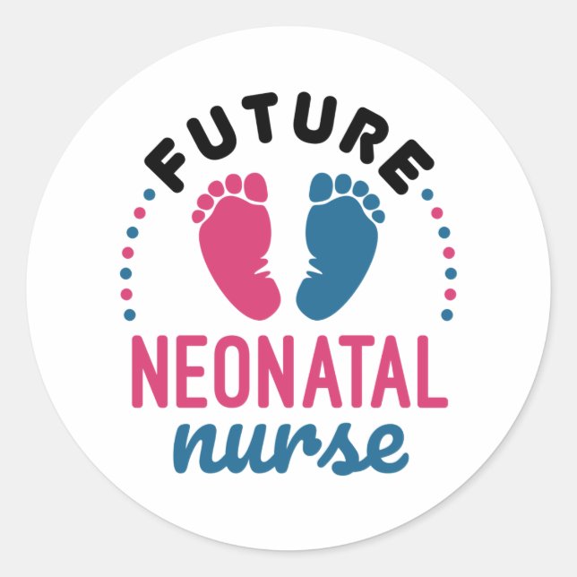 Künftige neonatale Krankenpflege Preemie NICU-Kran Runder Aufkleber (Vorderseite)