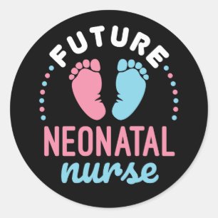 Künftige Neugeborene Nurse NICU Nursing Abschluss Runder Aufkleber