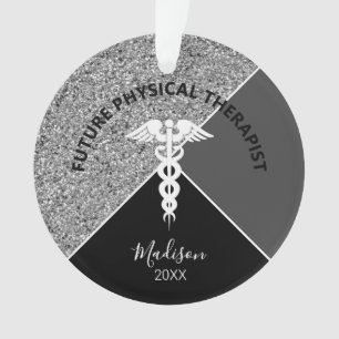 Künftige Physiotherapeutin Medizinische Silber Mon Ornament