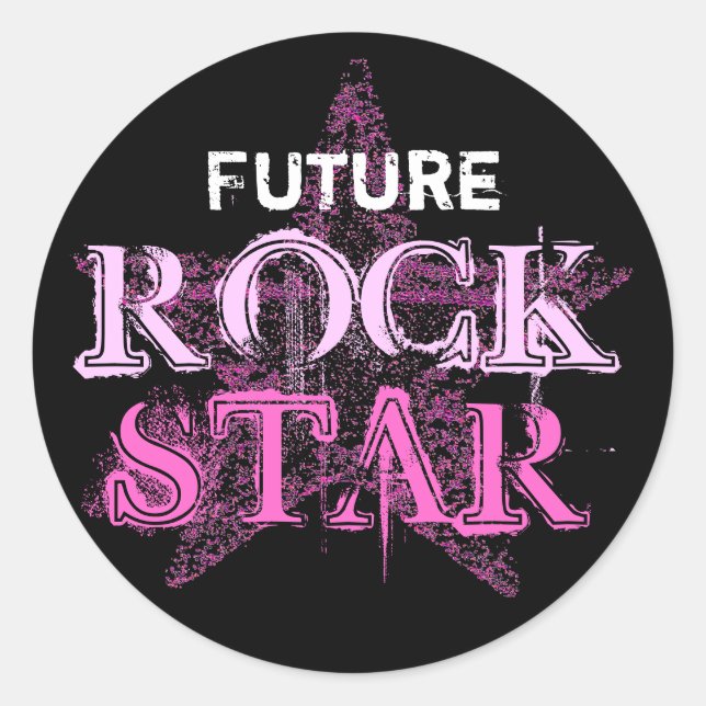 KÜNFTIGE ROCK-STAR-Aufkleber Runder Aufkleber (Vorderseite)