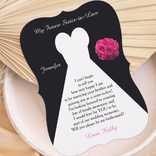 Künftige Schwester des Gesetzes Bridesmaid Gedicht Einladung