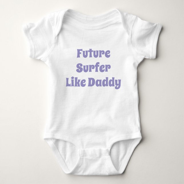 Künftige Surfer wie Daddy Baby Bodysuit Strampler (Vorderseite)