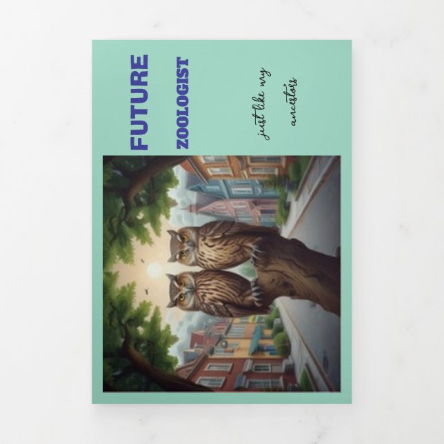 KÜNFTIGE ZOOLOGISTIN KOMMEN BALD GUT DREIFACH GEFALTETE KARTE (Cover)