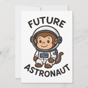 Künftiger Astronaut - Niedlicher Weltraumaffe Einladung