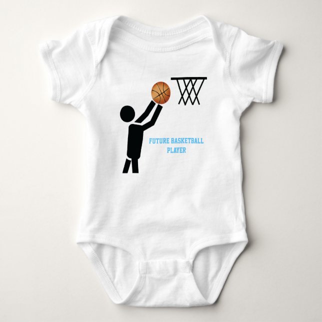 Künftiger Basketballspieler mit Kugel Baby Strampler (Vorderseite)