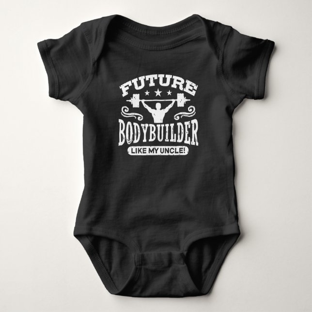 Künftiger Bodybuilder wie mein Onkel Baby Bodysuit Baby Strampler (Vorderseite)