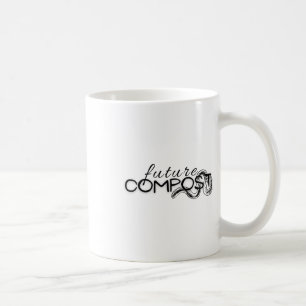 Künftiger Compost mit Wurm (dunkel) Aufkleber Kaffeetasse
