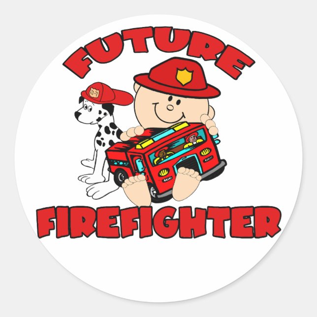 Künftiger Feuerwehrmann Runder Aufkleber (Vorderseite)