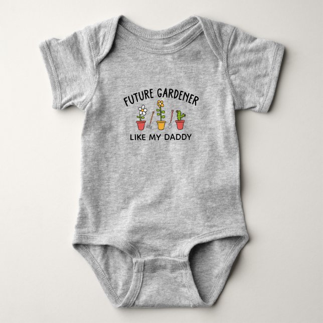 Künftiger Gärtner wie mein Papa Landscaper Planen Baby Strampler (Vorderseite)